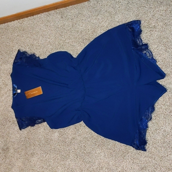 Francesca's Navy Blue Romper - Picture 1 of 5